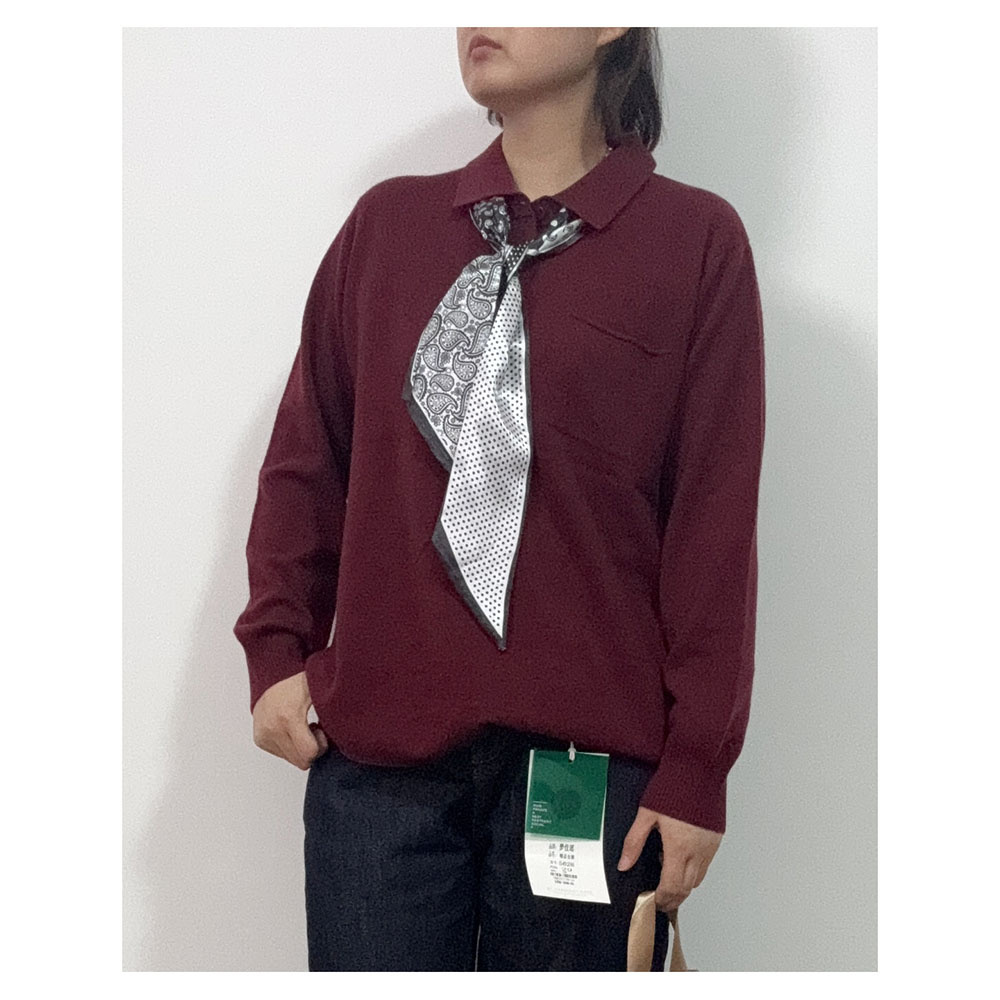 M093 秋冬新款女士休闲时尚百搭翻领半开衫长袖毛呢打底衫