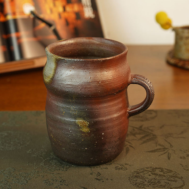 日本备前烧匠人柴冈大介作品 马克杯啤酒杯茶具零配1321