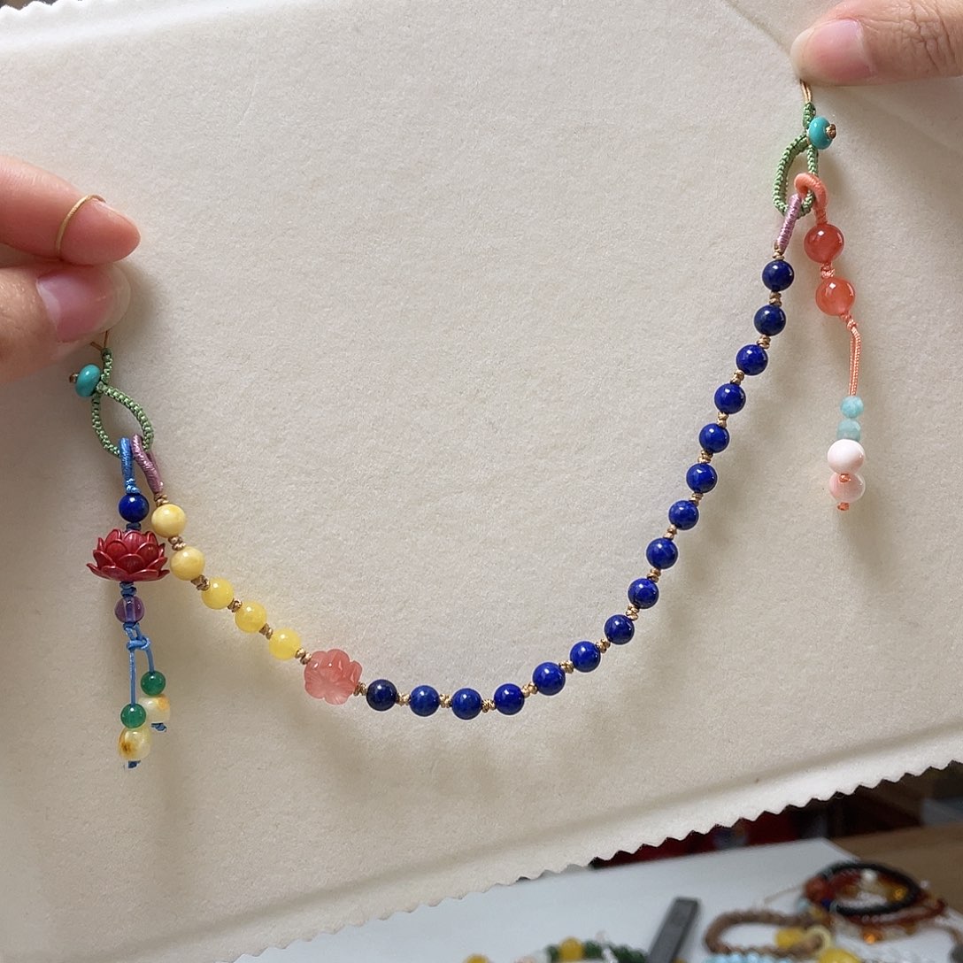 琥珀裸石未镶嵌蜜蜡手链挂