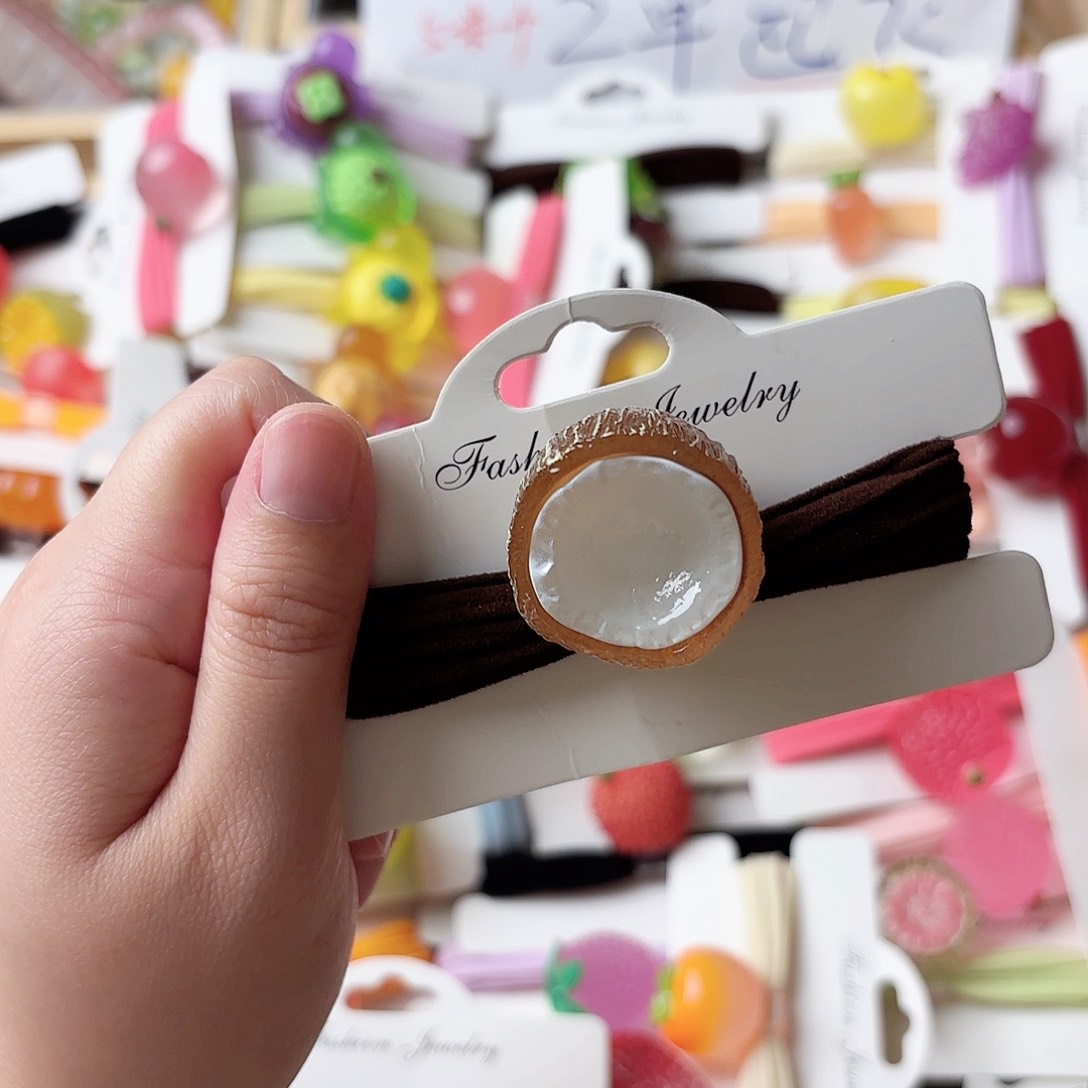 布艺非金属夜光椰子发绳