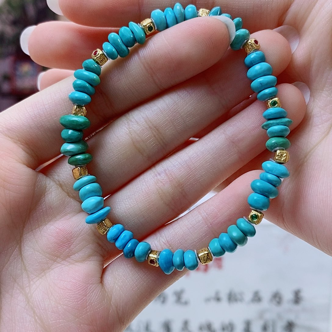 银S925镀金镶嵌绿松石珠宝奇石