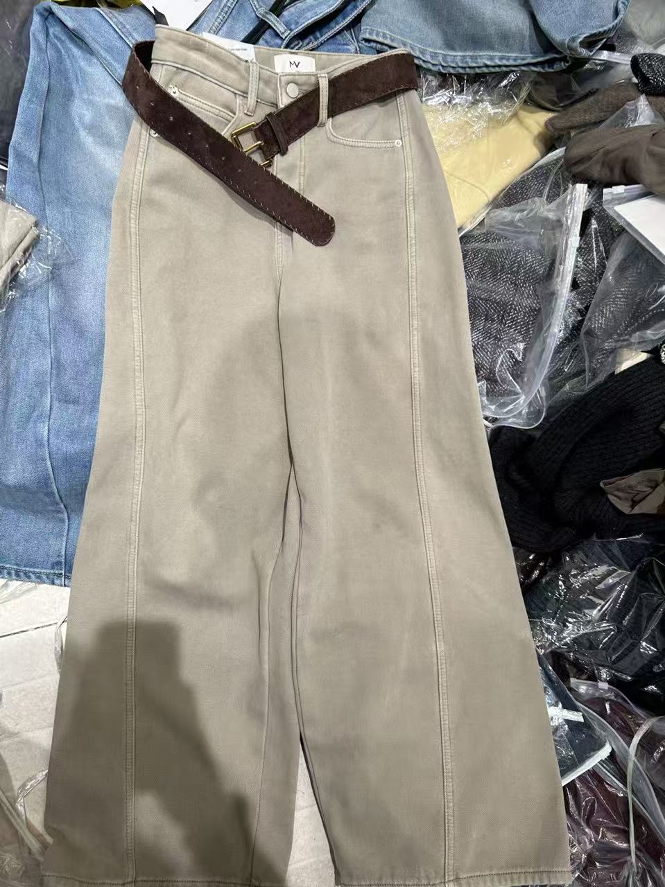 秋季弯刀裤冬季微弹女高腰牛仔裤韩版休闲裤宽松0806