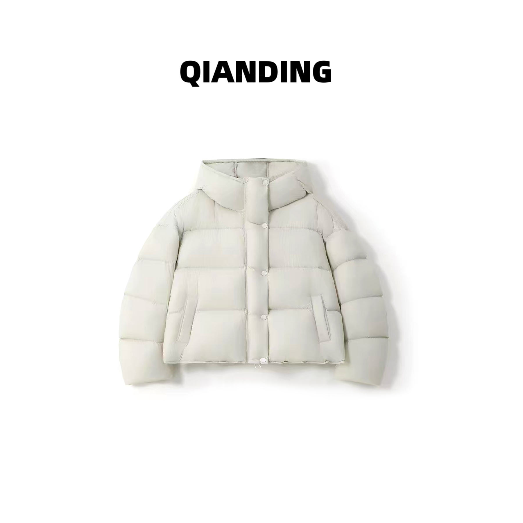 【QIANDING】【小南瓜羽绒服】松软泡芙保暖花苞百搭连帽羽绒服F483