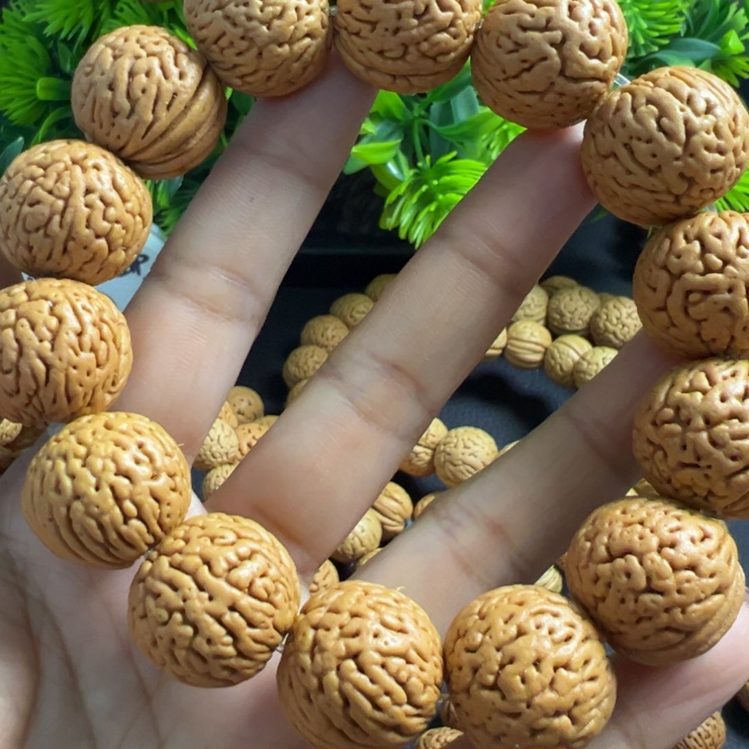 天***娥桃木白月光桃核手串