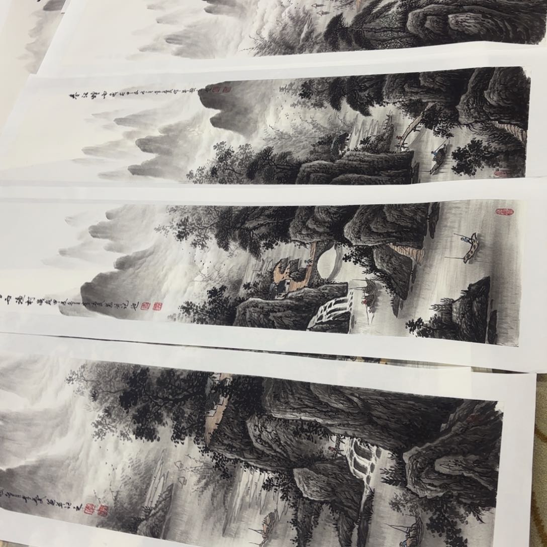 国画龍*堂李益民四条屏童