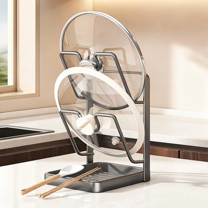 厨房多功能置物架落地式台面锅盖架锅铲台面多层案板坐式沥水砧板商品图