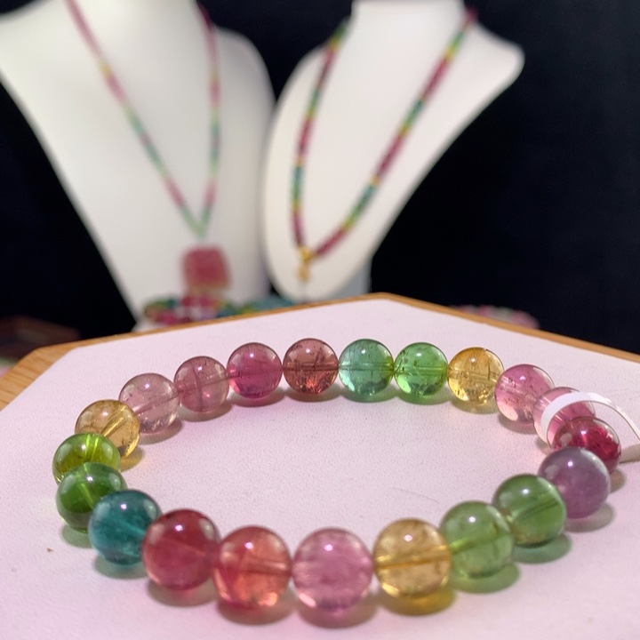 双色碧玺手链未镶嵌