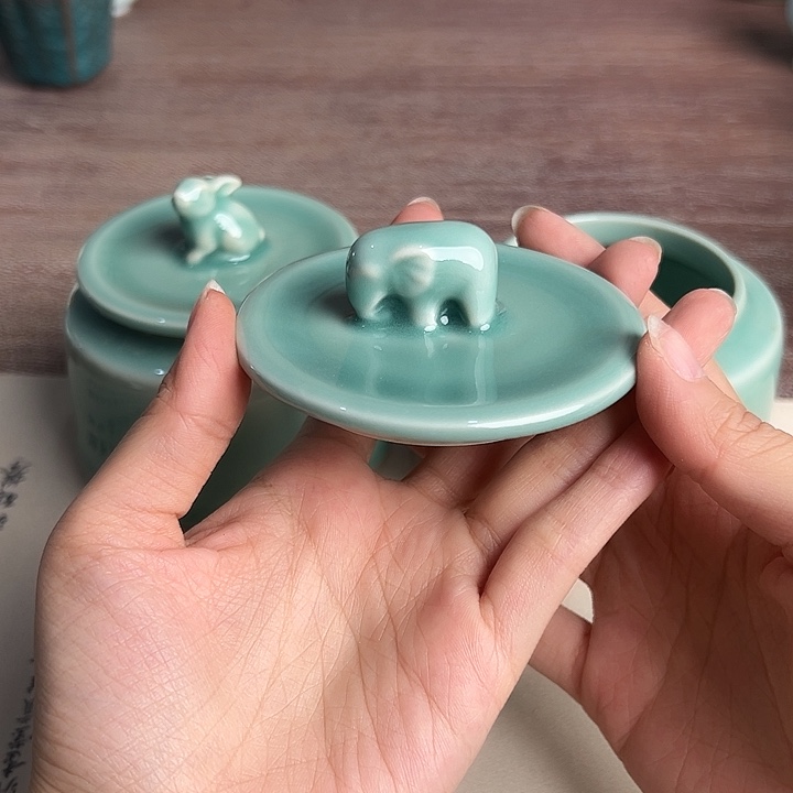 龙泉云间青瓷小米茶器