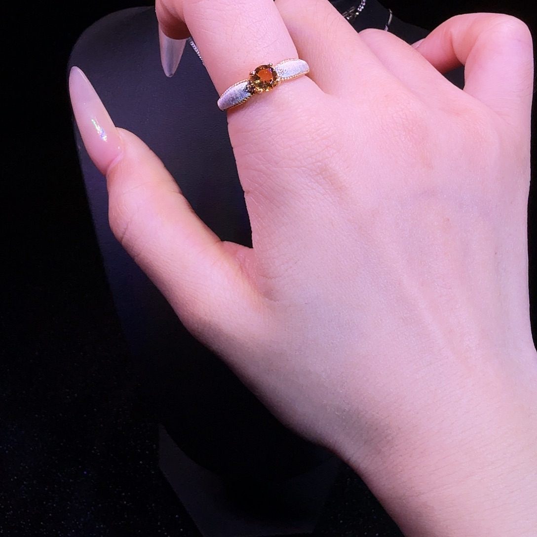 戒指水晶银S925镶嵌