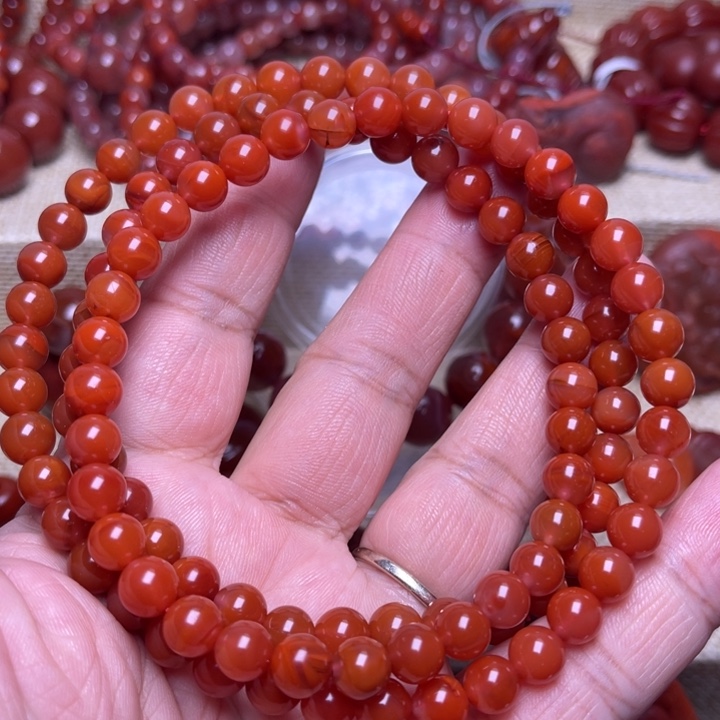 南红玛瑙未镶嵌手链多圈7 M