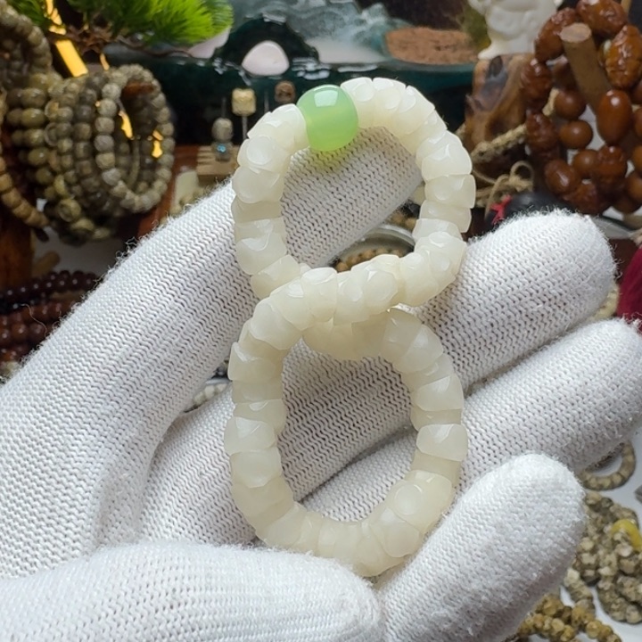 星月菩提手串5号车尺寸8菩提根玛尼墩单圈