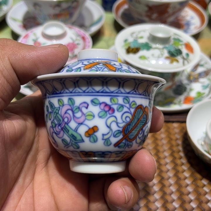 纯手绘精品盖碗杯