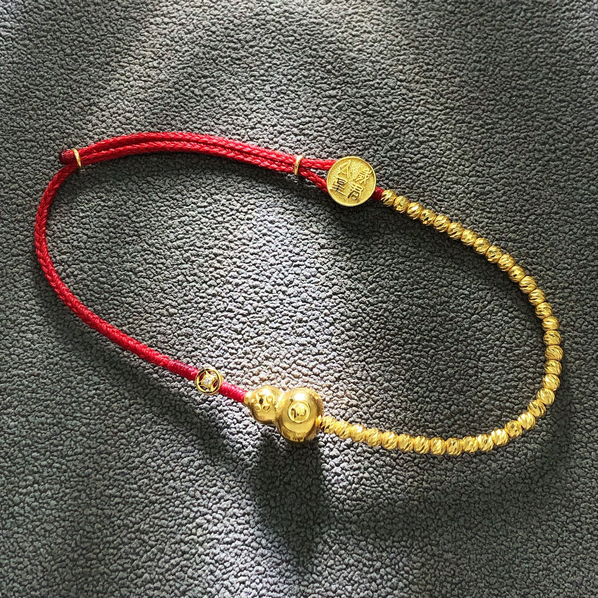 【举石臻选】TA01-1620-813个性手绳18k（一件/约6*8.5mm）H