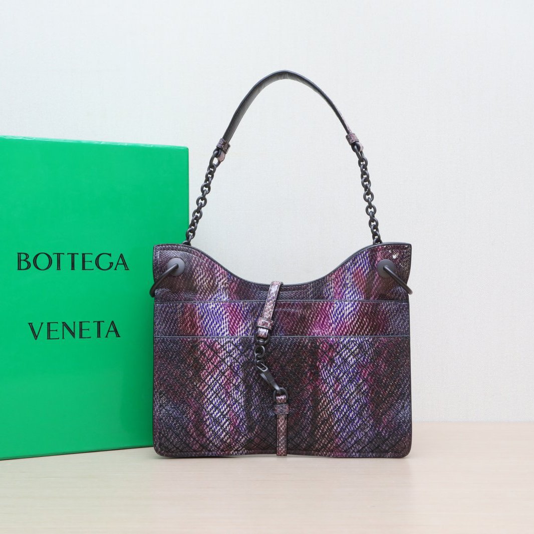 95新 BOTTEGA VENETA/葆蝶家 小花黑黑 编织腋下包 HOBO包