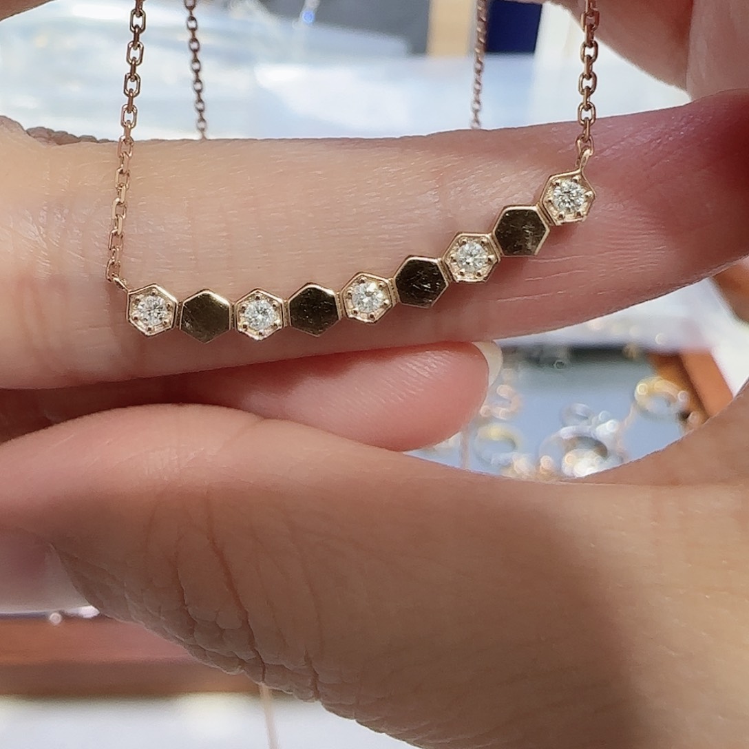 天然钻石项链18K金镶嵌