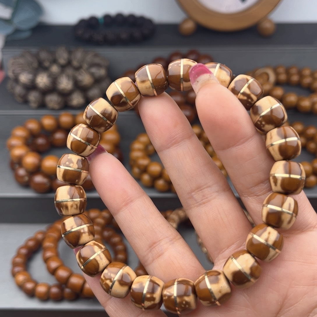 紫金鼠手串实心花皮一线天11