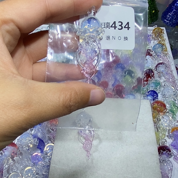 瓜***瓜颈饰玻璃434白粉水母