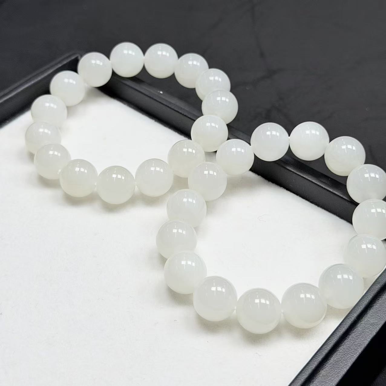 【睿泽赏宝】和田玉白玉手串多样性发一/有瑕 13mm KS0010738