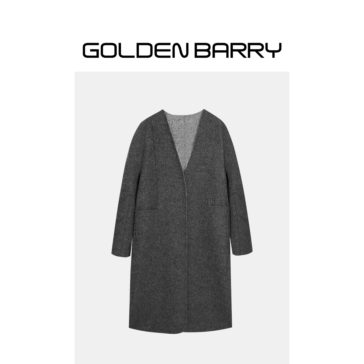 GOLDENBARRY|142087廓形高级感羊驼毛大衣
