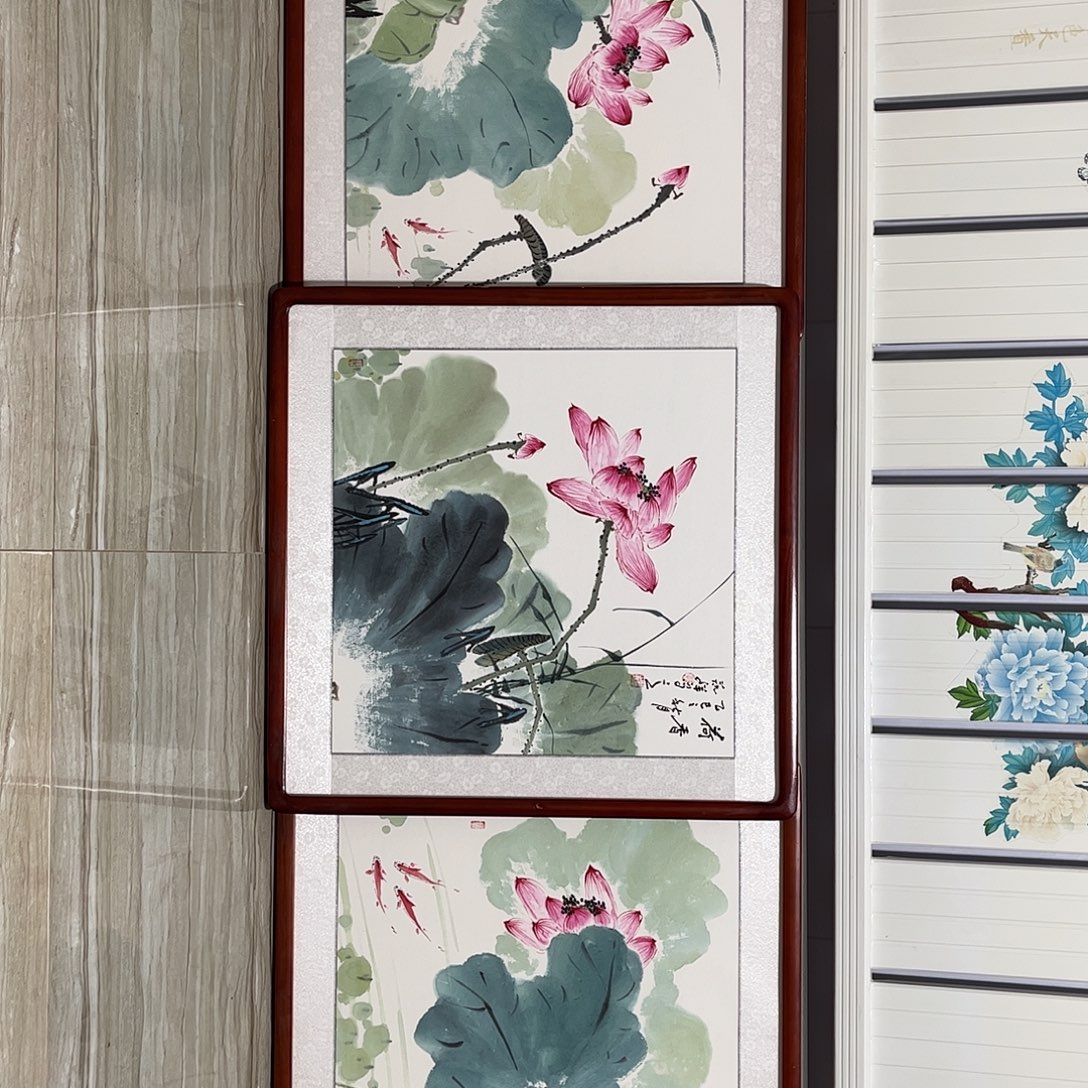 国画书画作品带框63+63