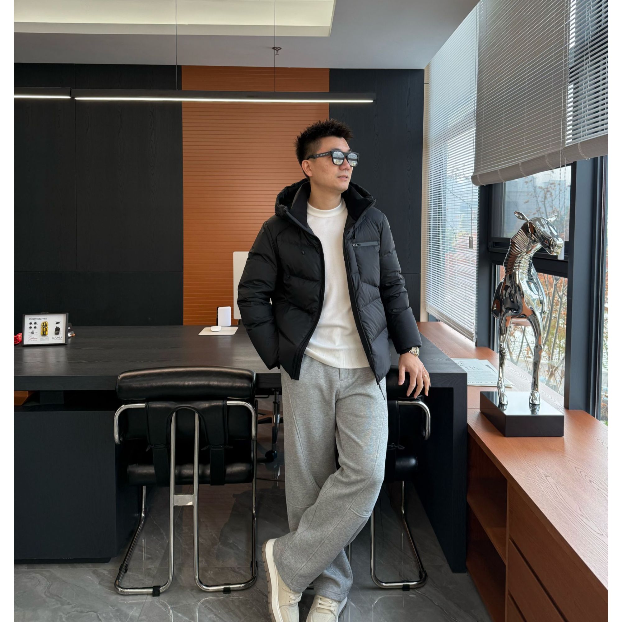 Dorc【陆老板男装】立体拼接连帽户外羽绒外套-D1665