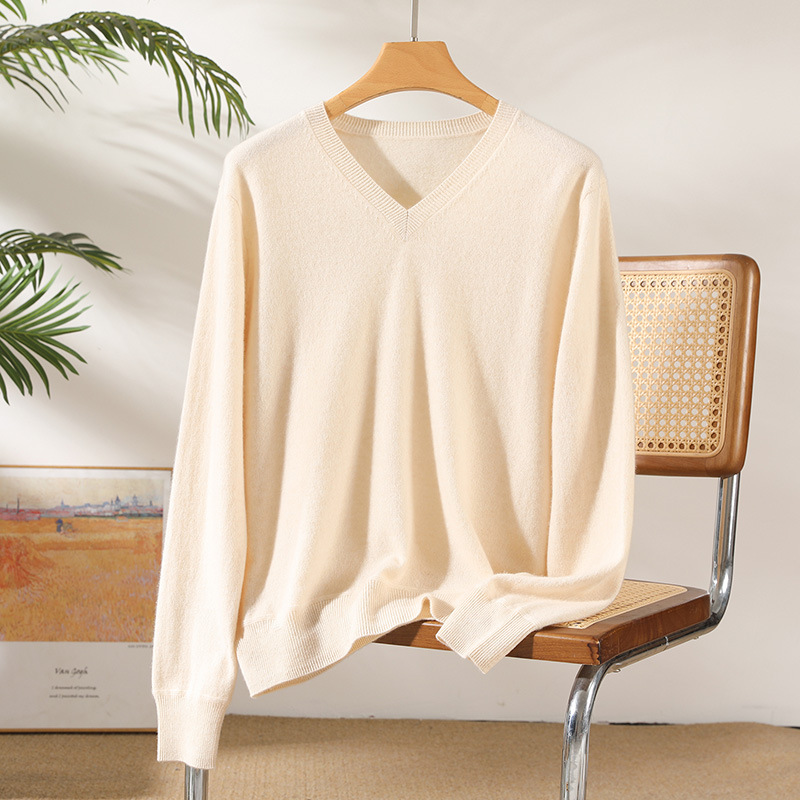 100%baby小山羊绒衫女V领保暖时尚休闲毛衣针织上衣#808