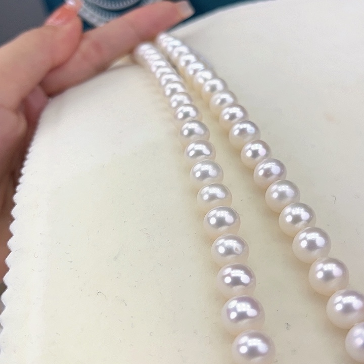 淡水珍珠颈饰银S925镶嵌9➕极光冷白
