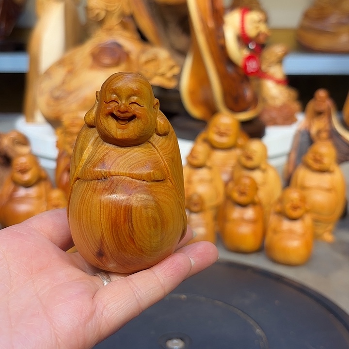 柏木太行崖柏弥勒佛