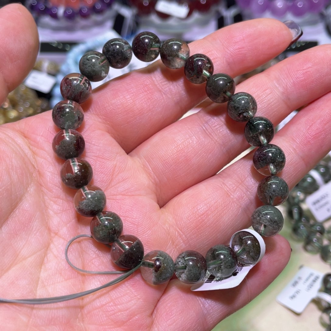 水晶手链未镶嵌9mm绿幽灵