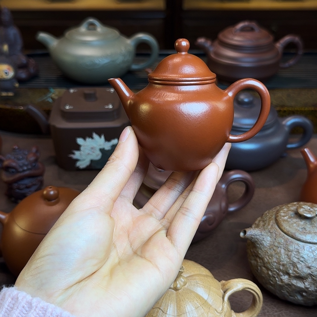 B***嘟紫砂茶壶秋水壶，朱泥