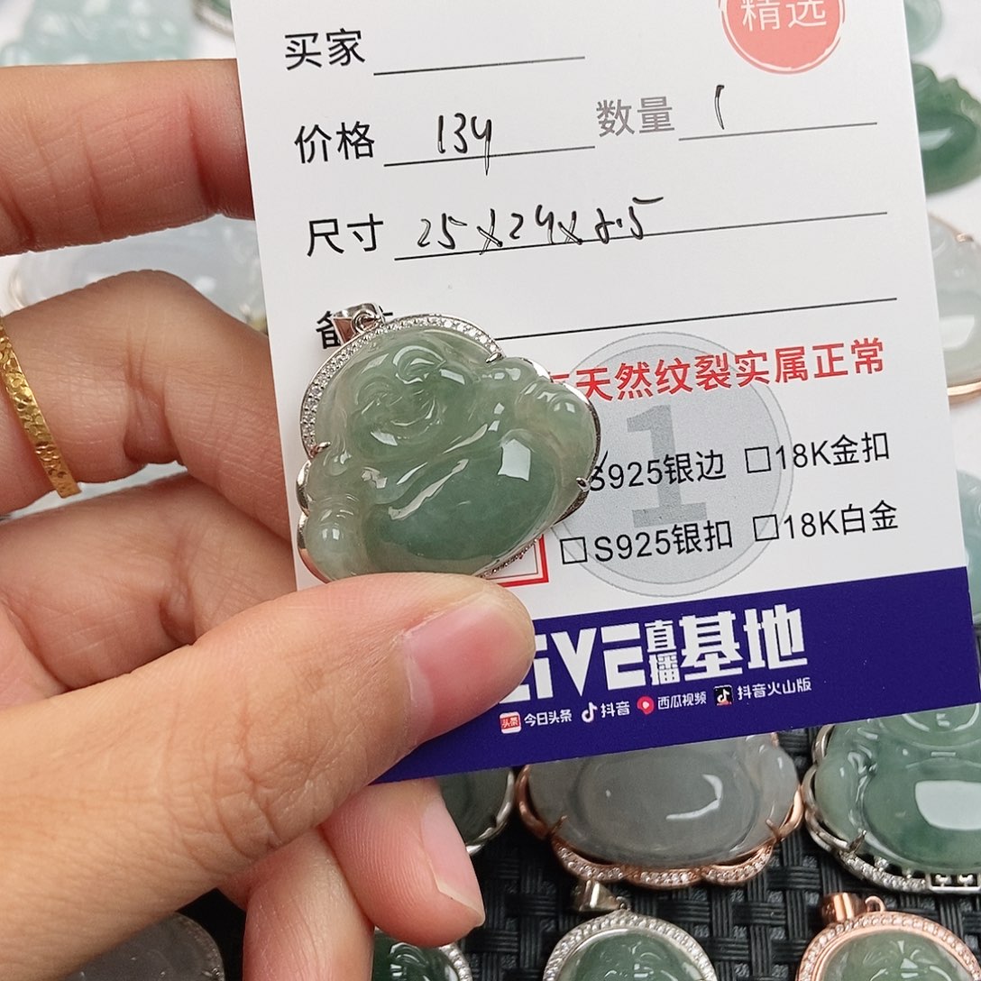 翡翠银S925镶嵌颈饰