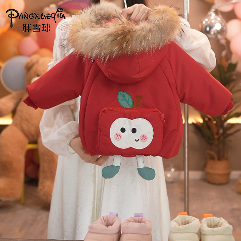 婴幼童棉衣2024新款儿童棉服外套冬季时尚加绒加厚宝宝卡通棉袄潮