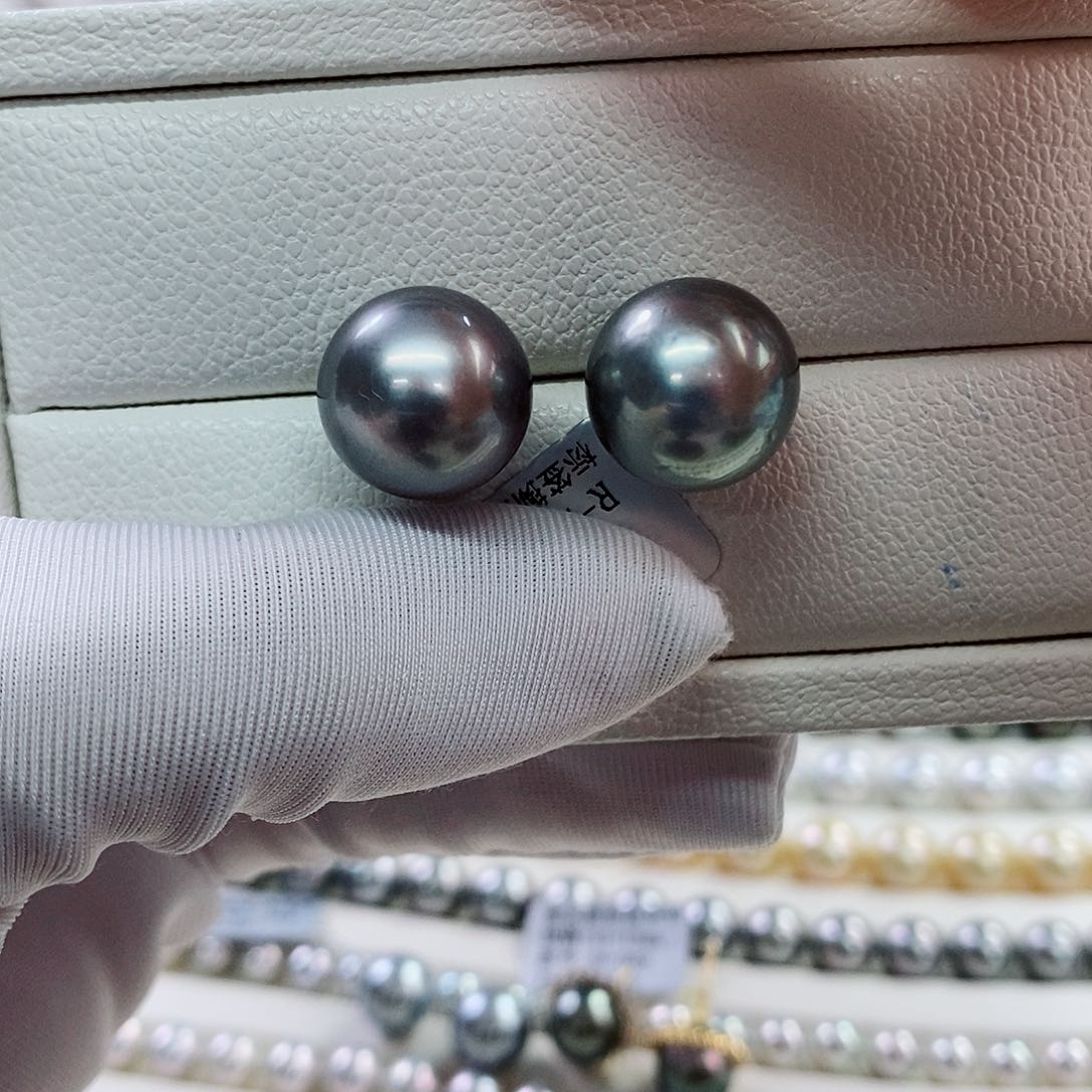 未镶嵌耳饰海水珍珠14-15