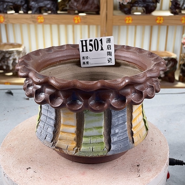 紫砂花盆景德镇陶瓷501