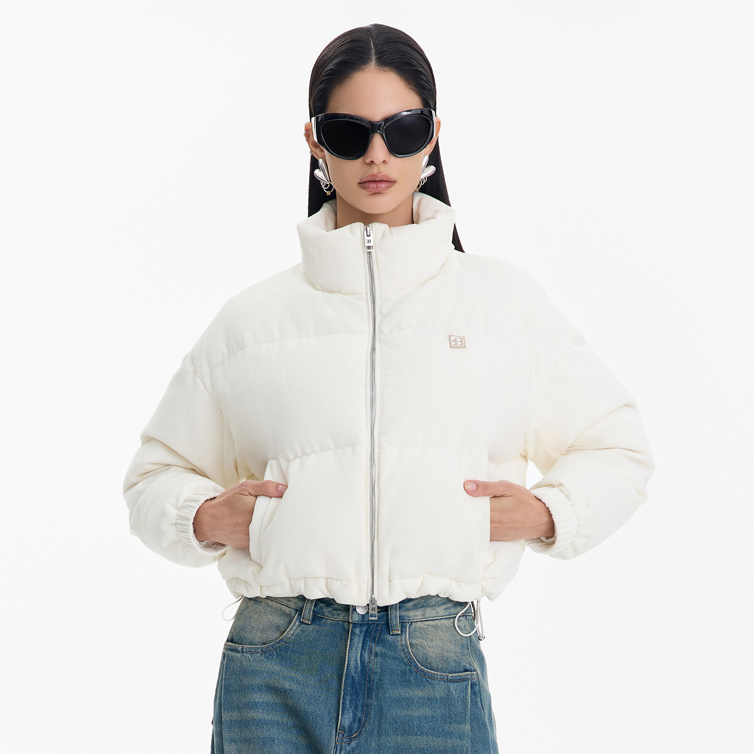 CALLED BACK秋冬百搭休闲时尚白色保暖短款羽绒服