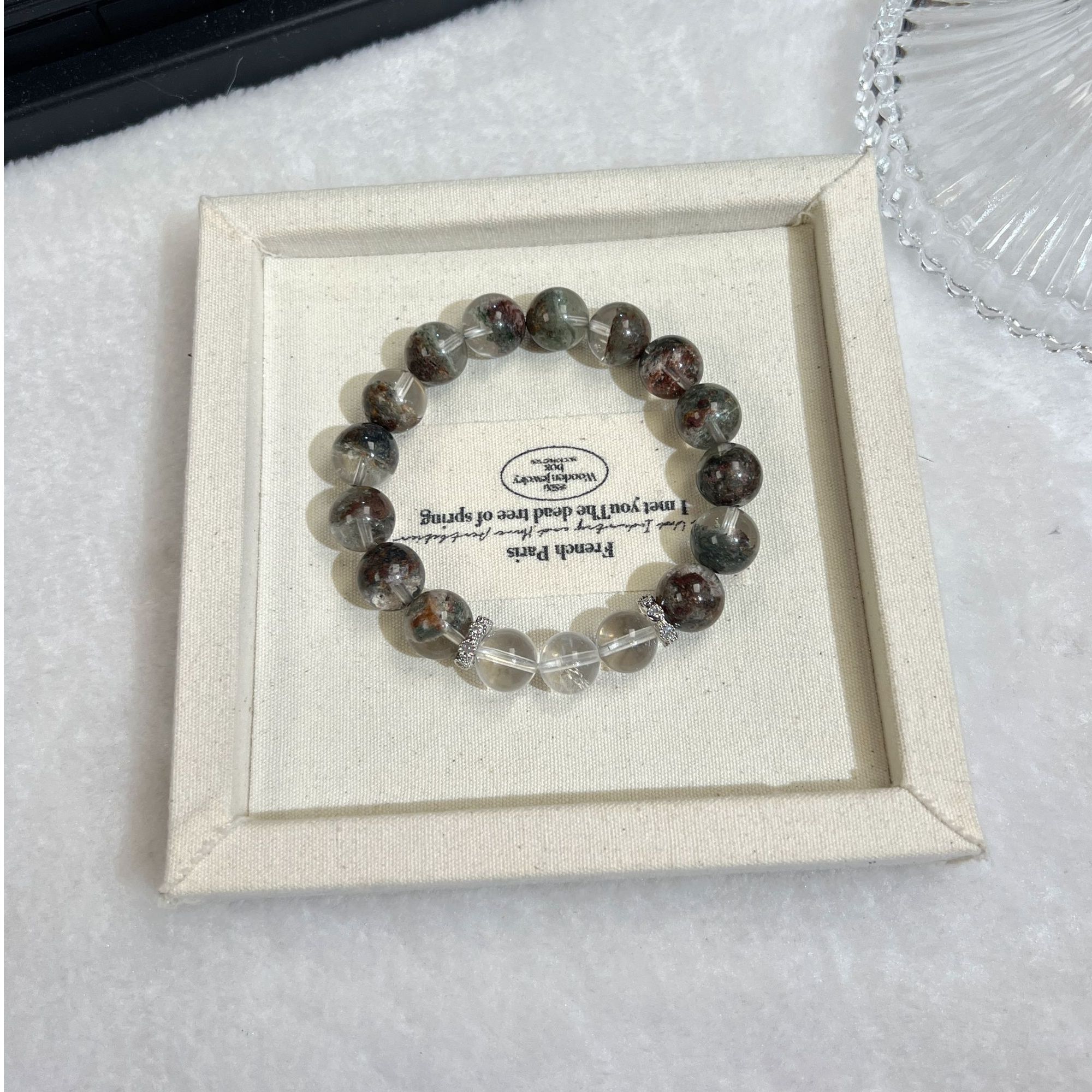 【与山行】绿幽灵白水晶手链手串 颜色微差多样性发