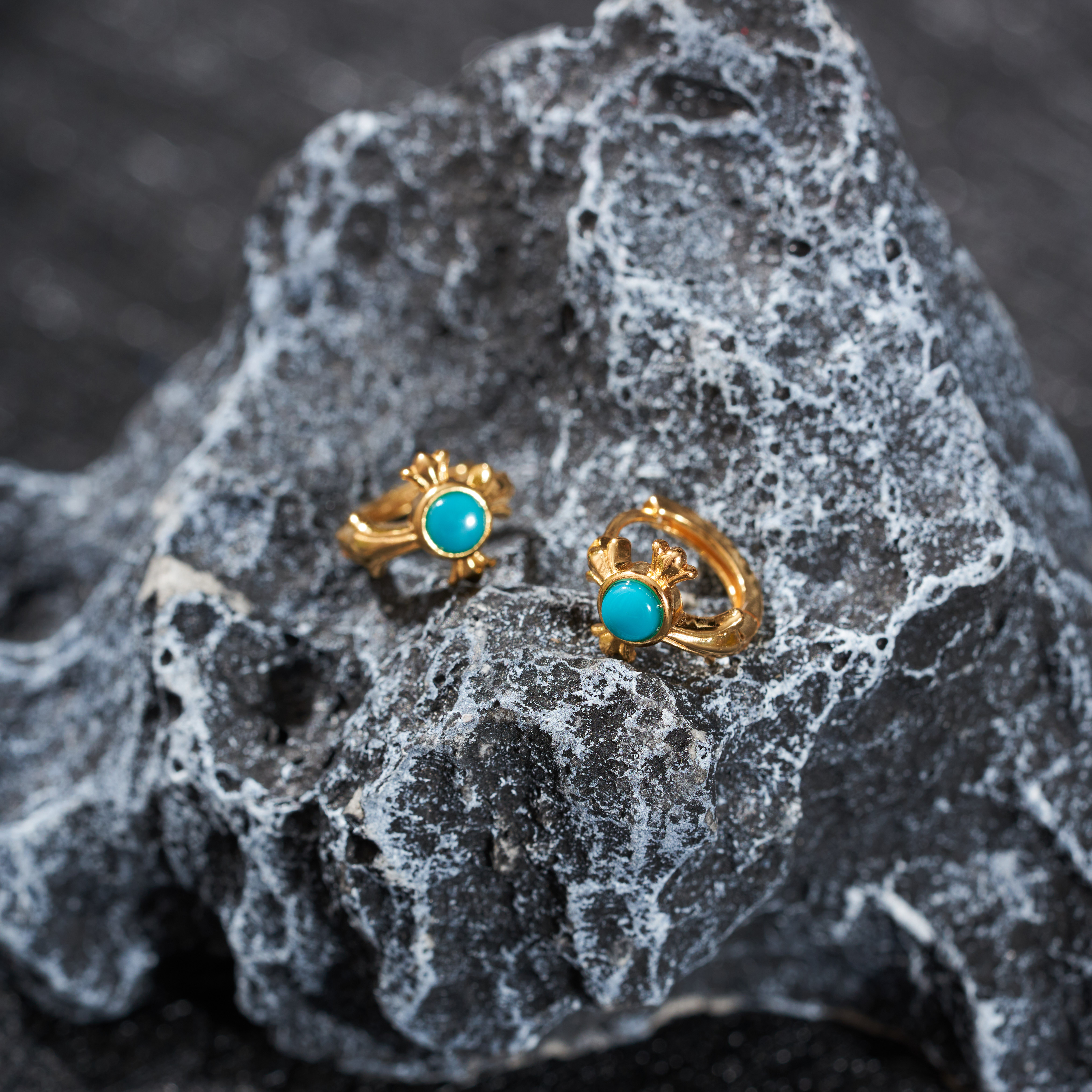 【玉氏珠宝】925银松石耳扣 CAN2210025