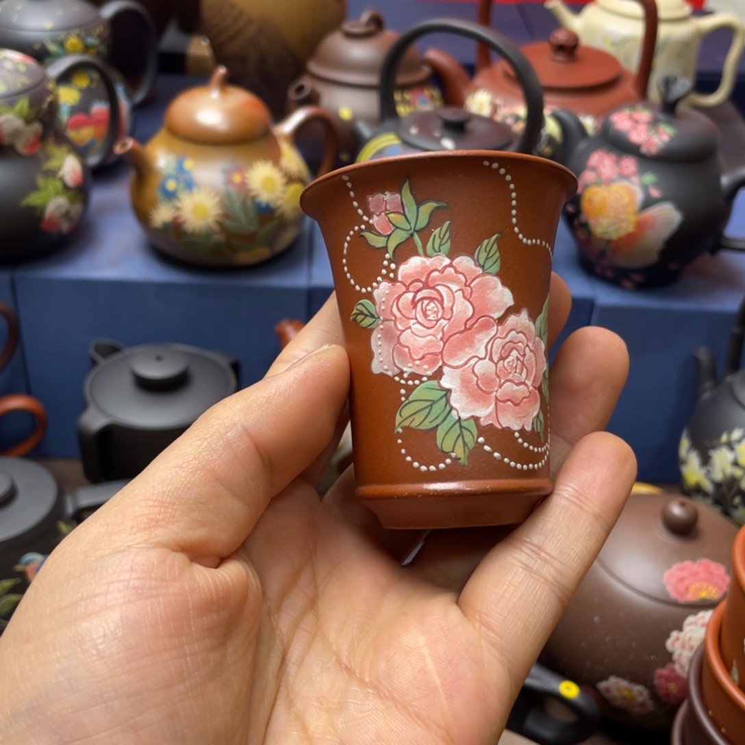 红泥茶杯紫砂主人杯60cc