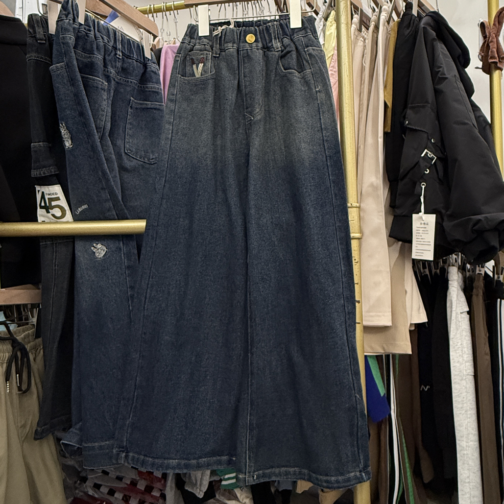 88322 春秋新款女童中大童休闲牛仔裤