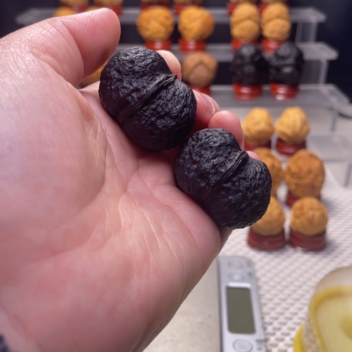 文玩核桃把件11金锭子