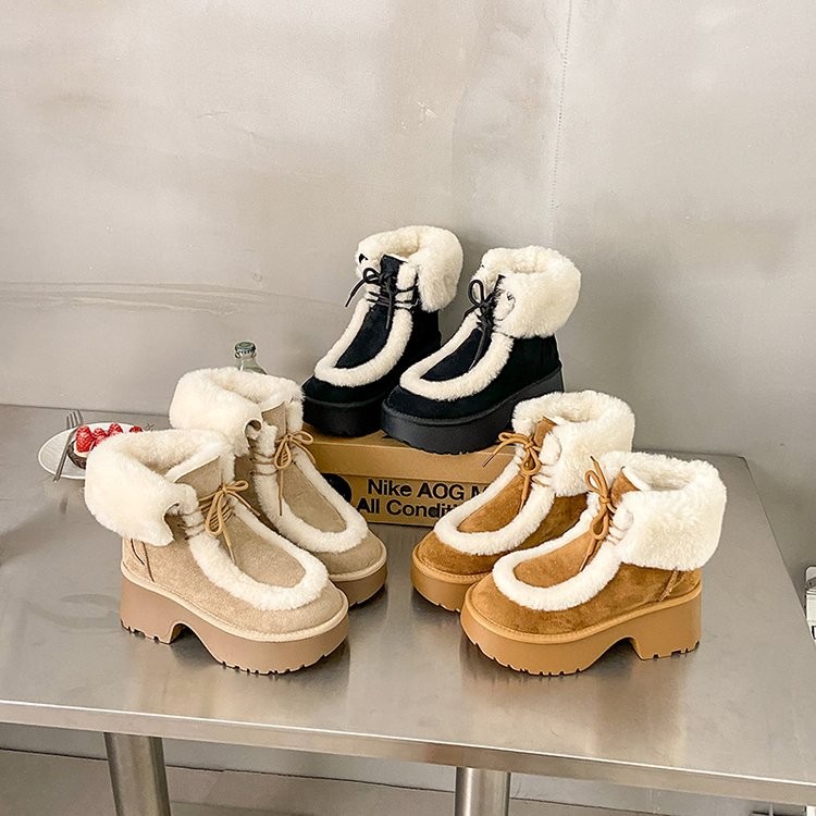 厚底雪地靴女2025新款冬季加绒加厚棉靴防水防滑保暖东北大棉鞋子