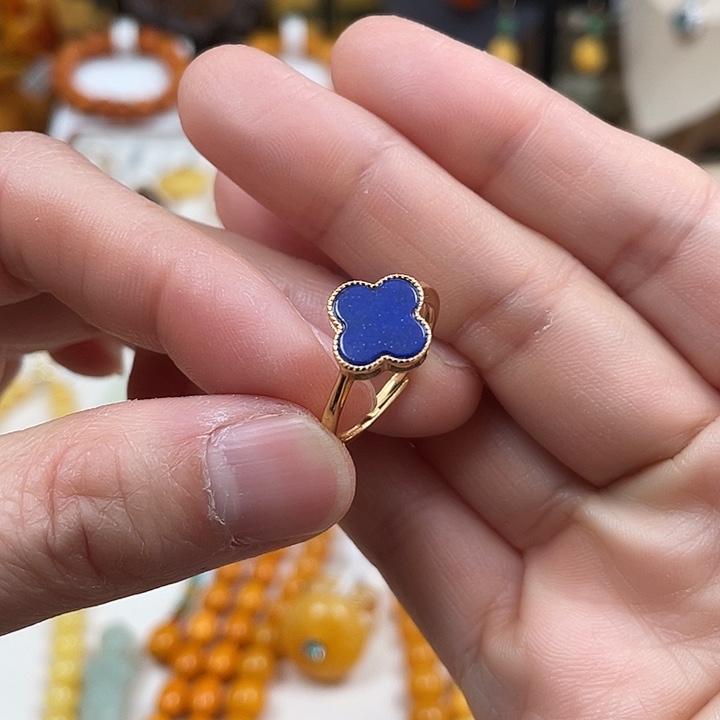 青金石戒指银S925镶嵌