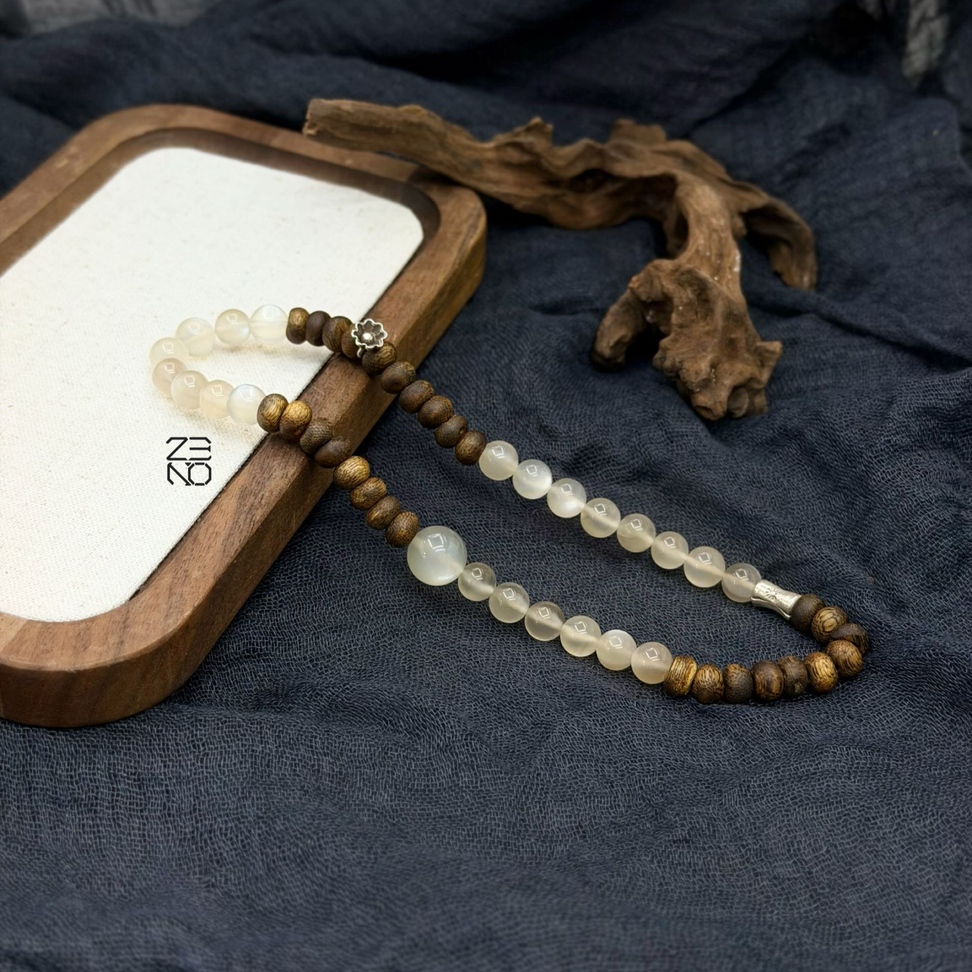 沉香ZENO【揽月】原创设计小众手链 双圈 银月光 诧寂风 搭配 毛衣