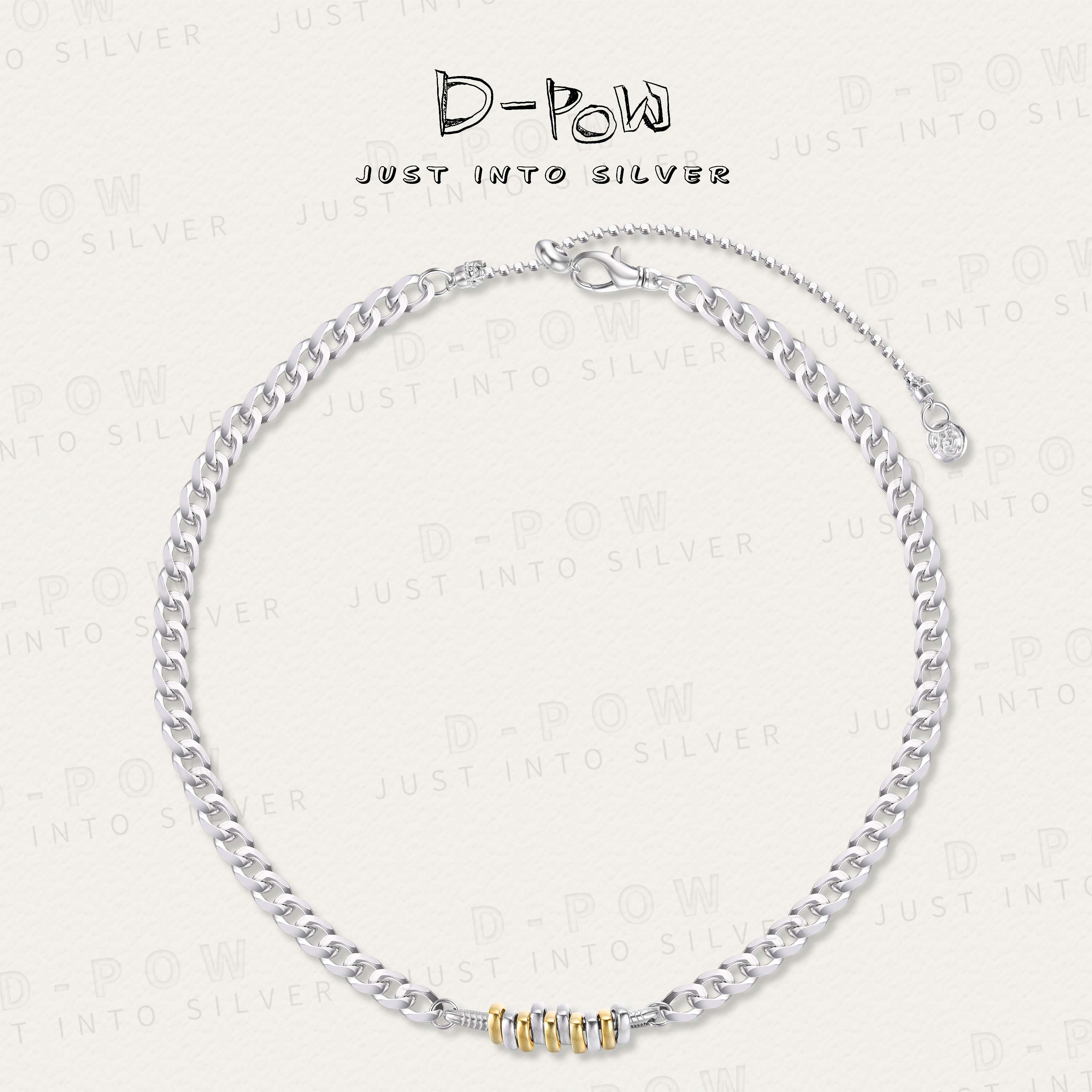 灯小炮 坠链均925银 桃骨重工tk手链＋项链（3906）时尚小众个性轻奢