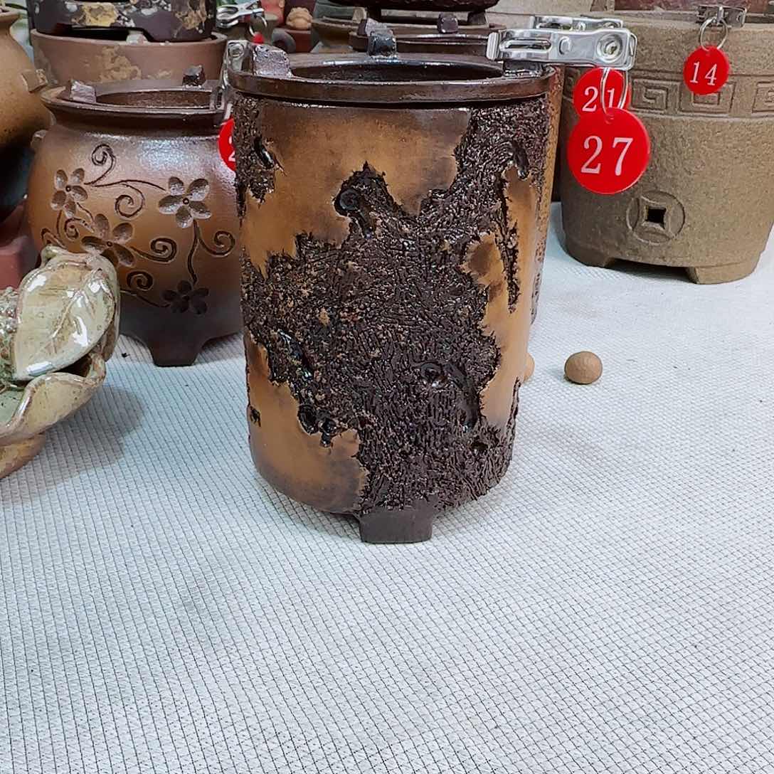 紫砂手工贴花复古镂空系列炭火炉