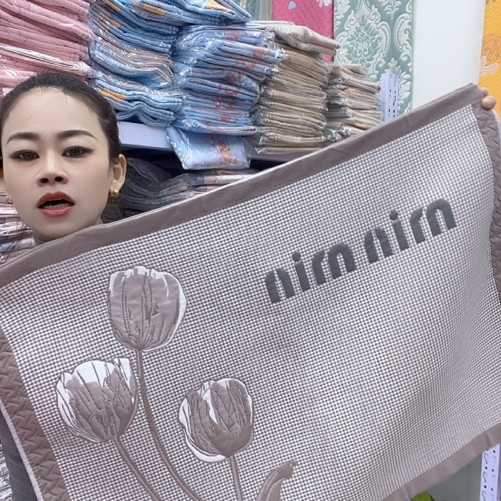 棉咖色郁金香纯棉