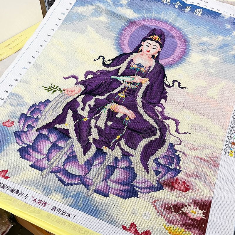 观音十字绣成品不带框纯手工出售已绣好2025新款菩萨佛像客厅中堂