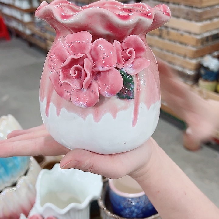 有孔，凑单福利满10元发货陶瓷多肉花盆！