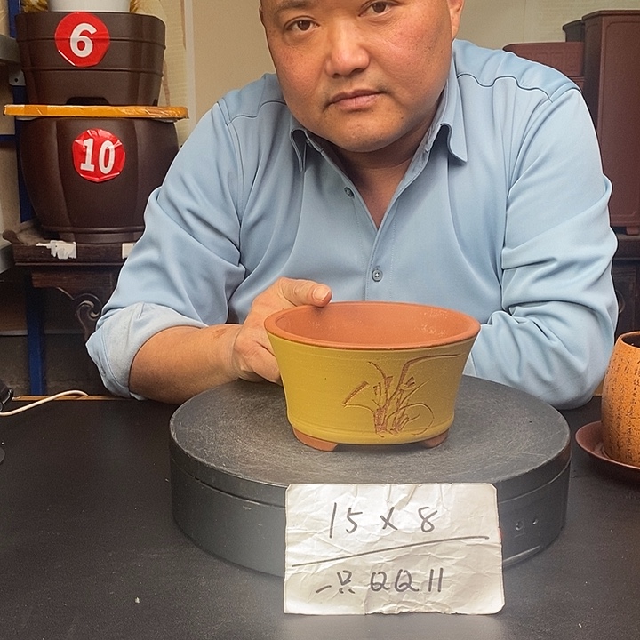 紫砂花盆货号一只QQ11