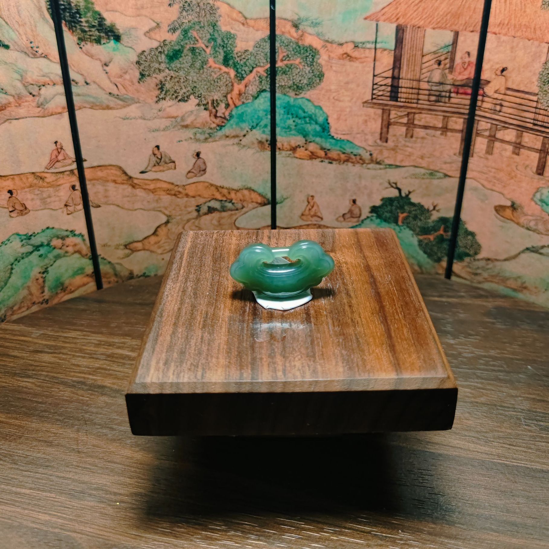 C和田玉平安锁吊坠0251